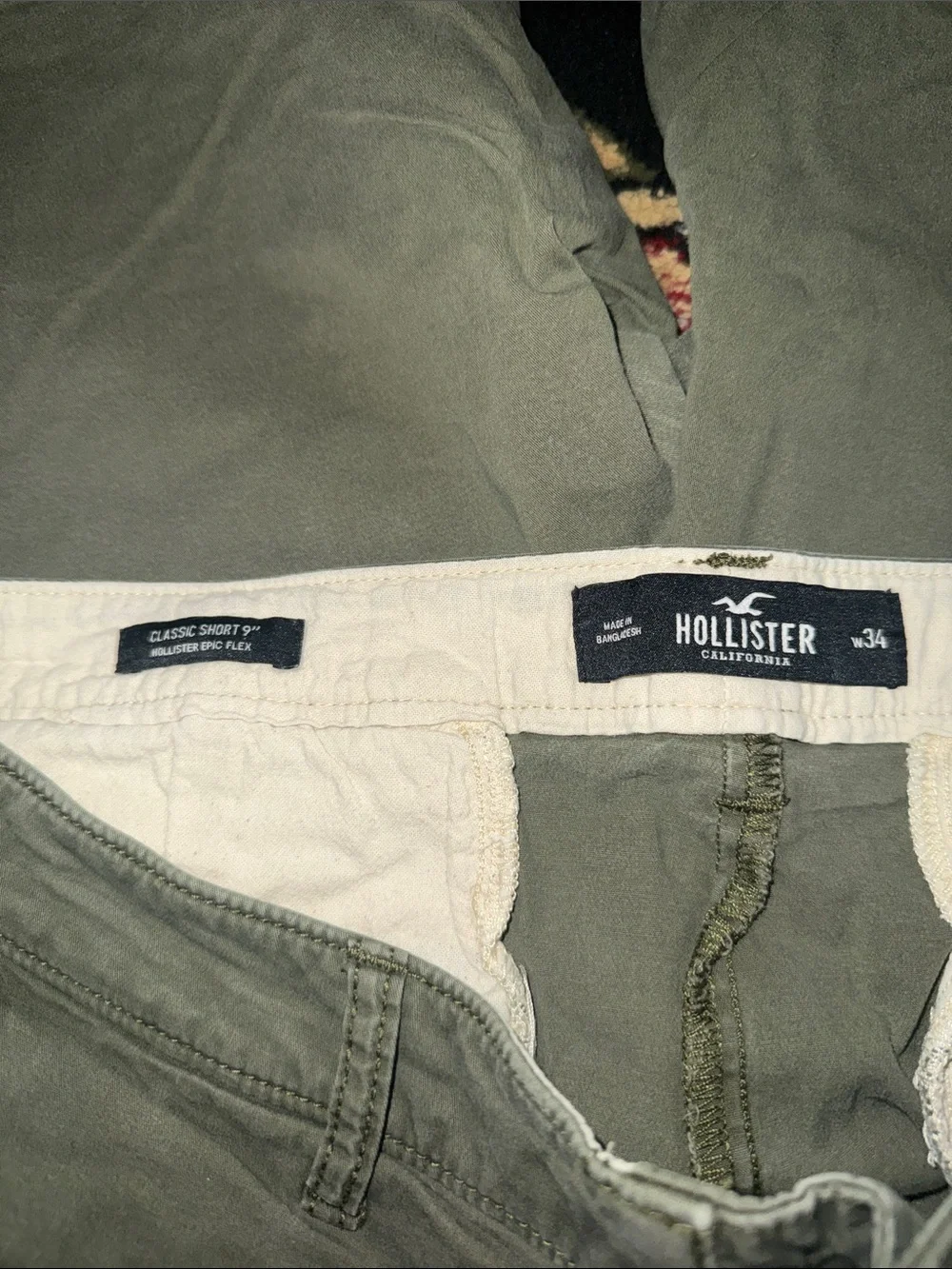 Men's Hollister Olive Green Casual Shorts